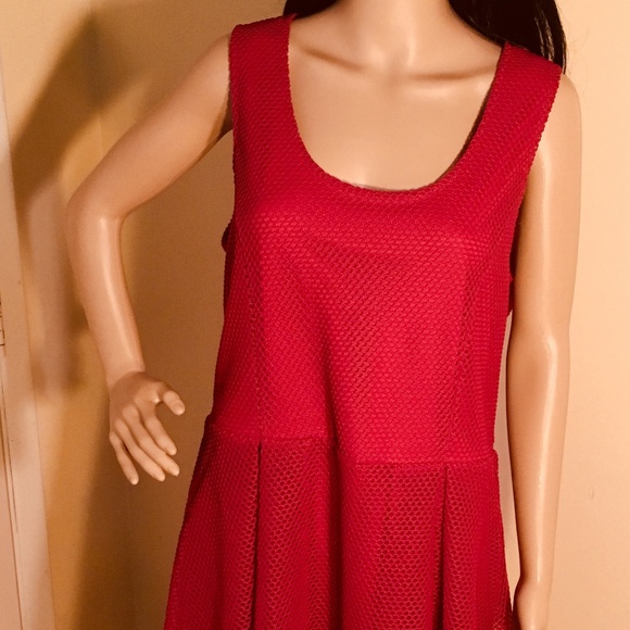 HP❤️ Just Fab Red Mesh sleeveless Dress w/slip size XXL - Picture 2 of 7